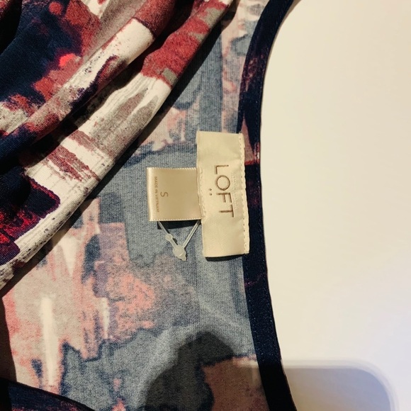 Loft navy print dress size S - Picture 3 of 8